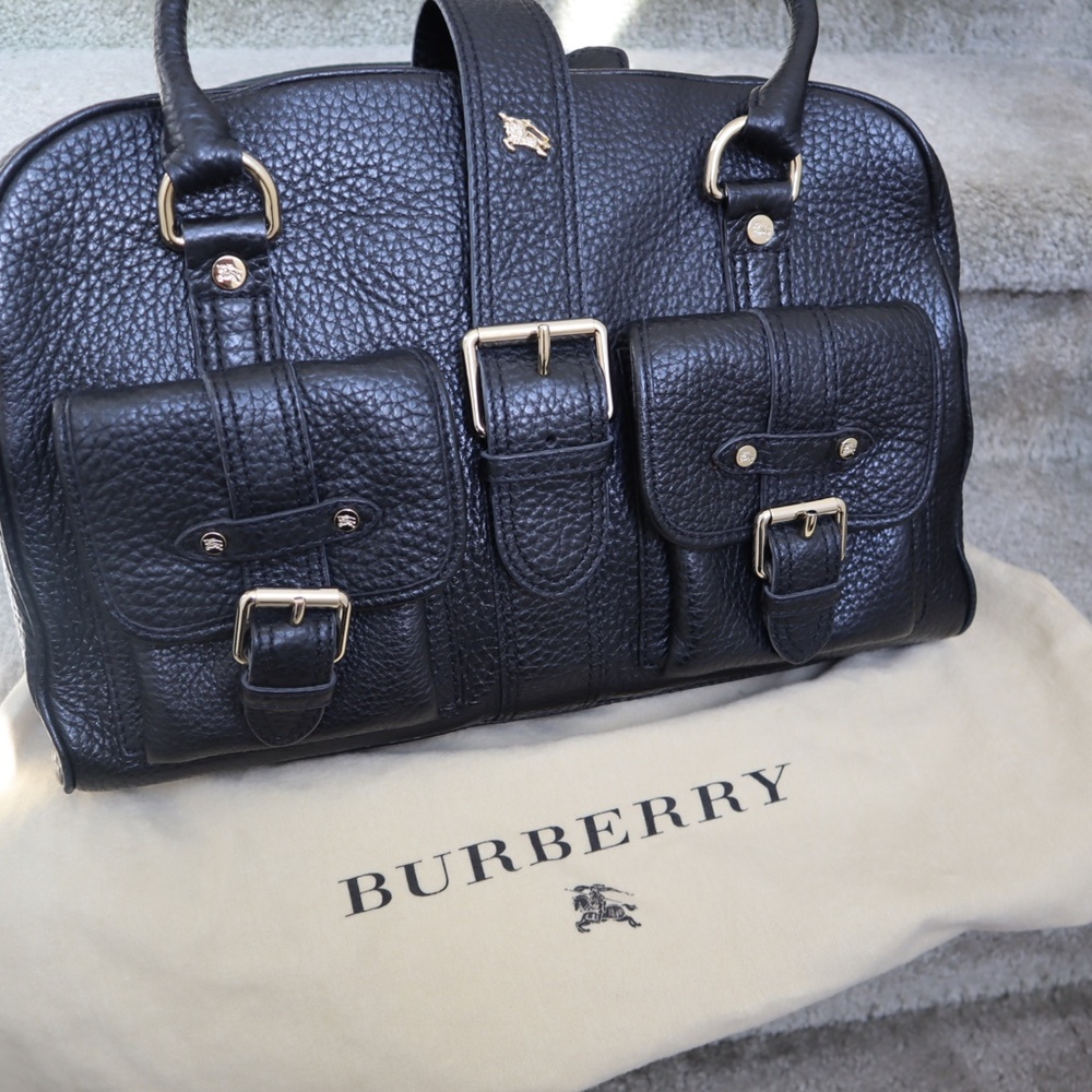 Burberry, Black Purse, Shoulder Bag, gold hardware, w/ original duster bag.